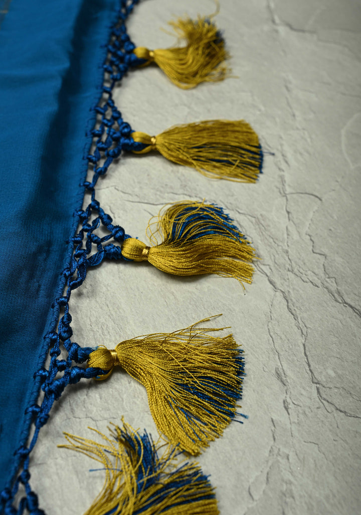 Chartreuse Mysore Silk Saree with Horizontal Zari Stripes and Contrast Zari Borders | SILK MARK CERTIFIED