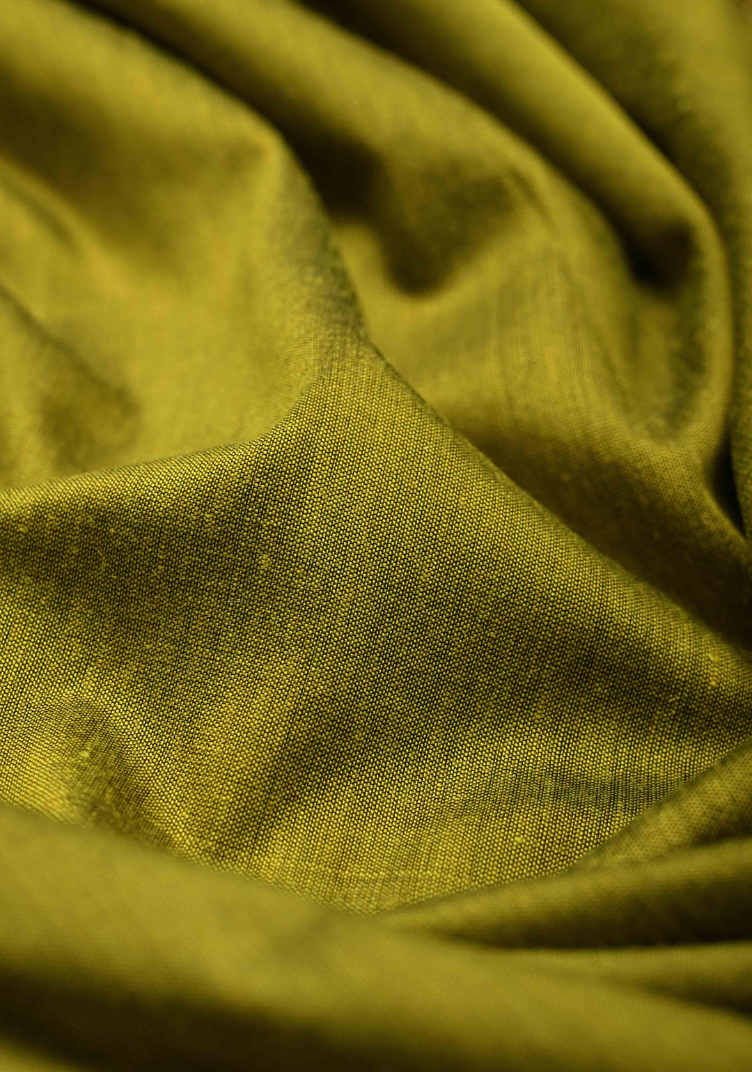 Mehendi Green Korvai Silk Cotton Handloom Saree with Contrast Zari Border