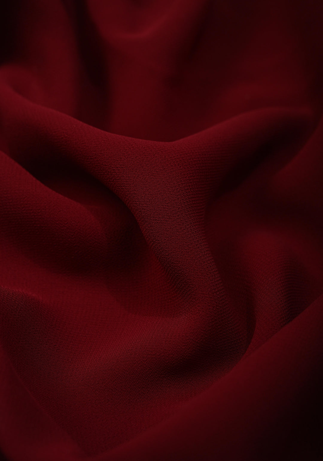 Garnet Georgette Saree with Lotus and Fish Hand Madhubanai Style Handpainting, No Blouse Piece