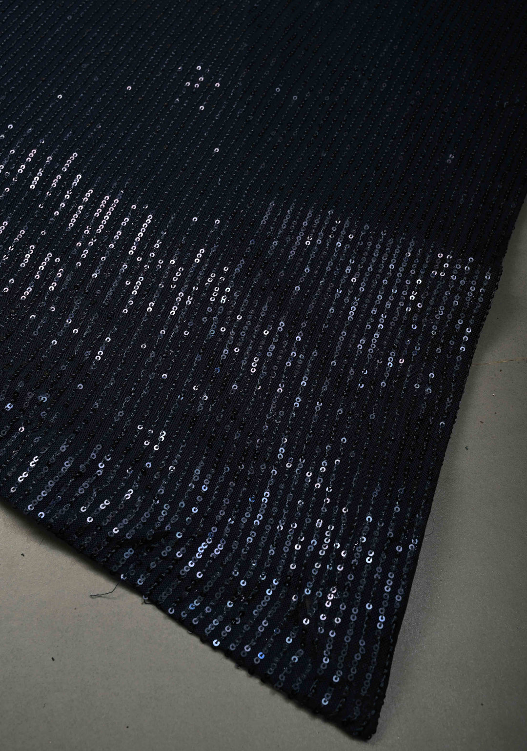 Deep Navy Blue Full Sequins Embellished on Net Saree | SHOBITAM