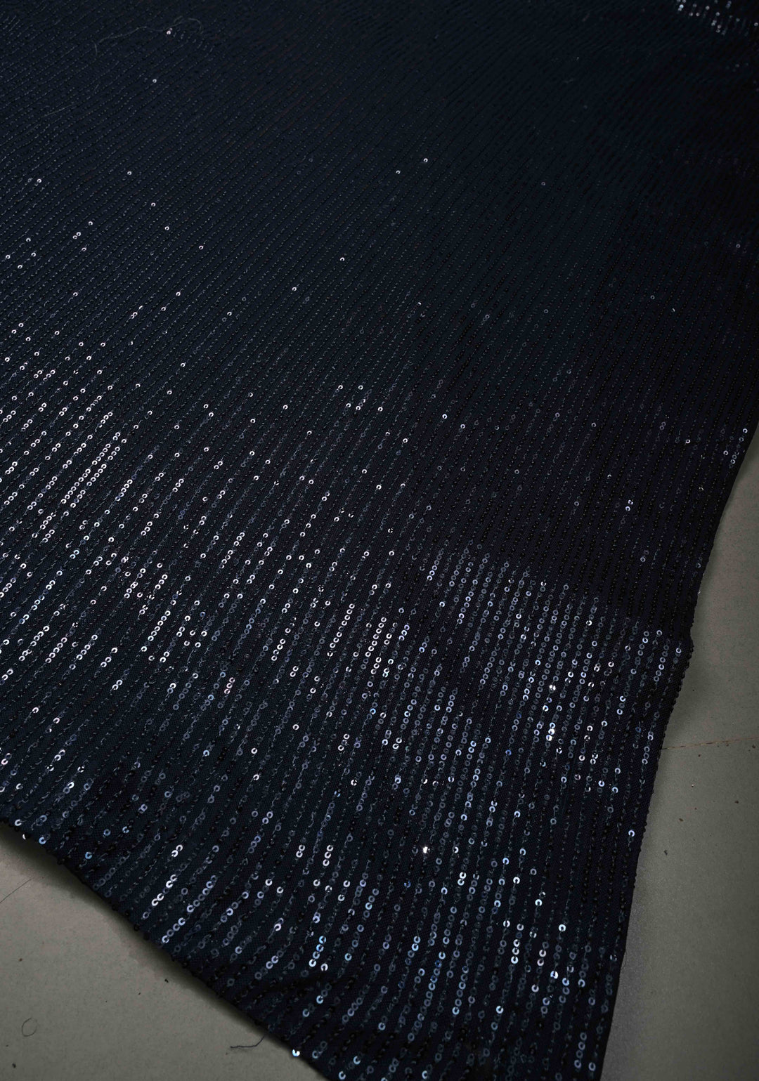 Deep Navy Blue Full Sequins Embellished on Net Saree | SHOBITAM