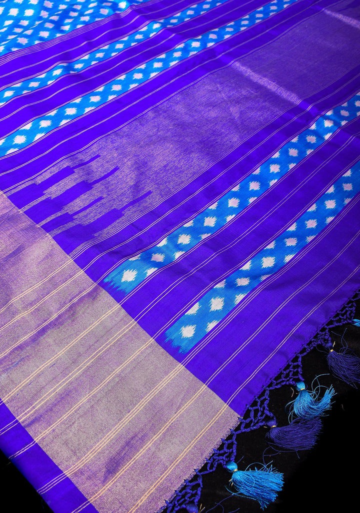 Shades of Blue - Ikkat Pochampally Pure Silk Saree | Silk Mark Certified