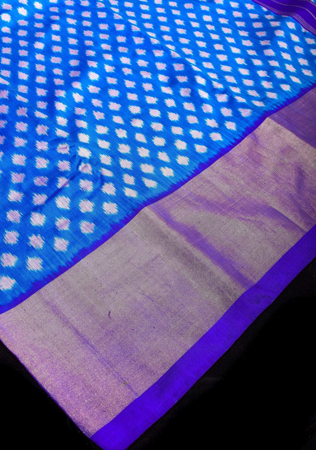 Shades of Blue - Ikkat Pochampally Pure Silk Saree | Silk Mark Certified