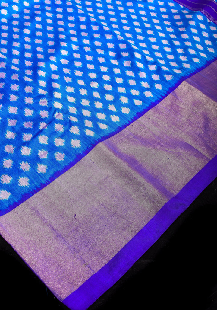 Shades of Blue - Ikkat Pochampally Pure Silk Saree | Silk Mark Certified