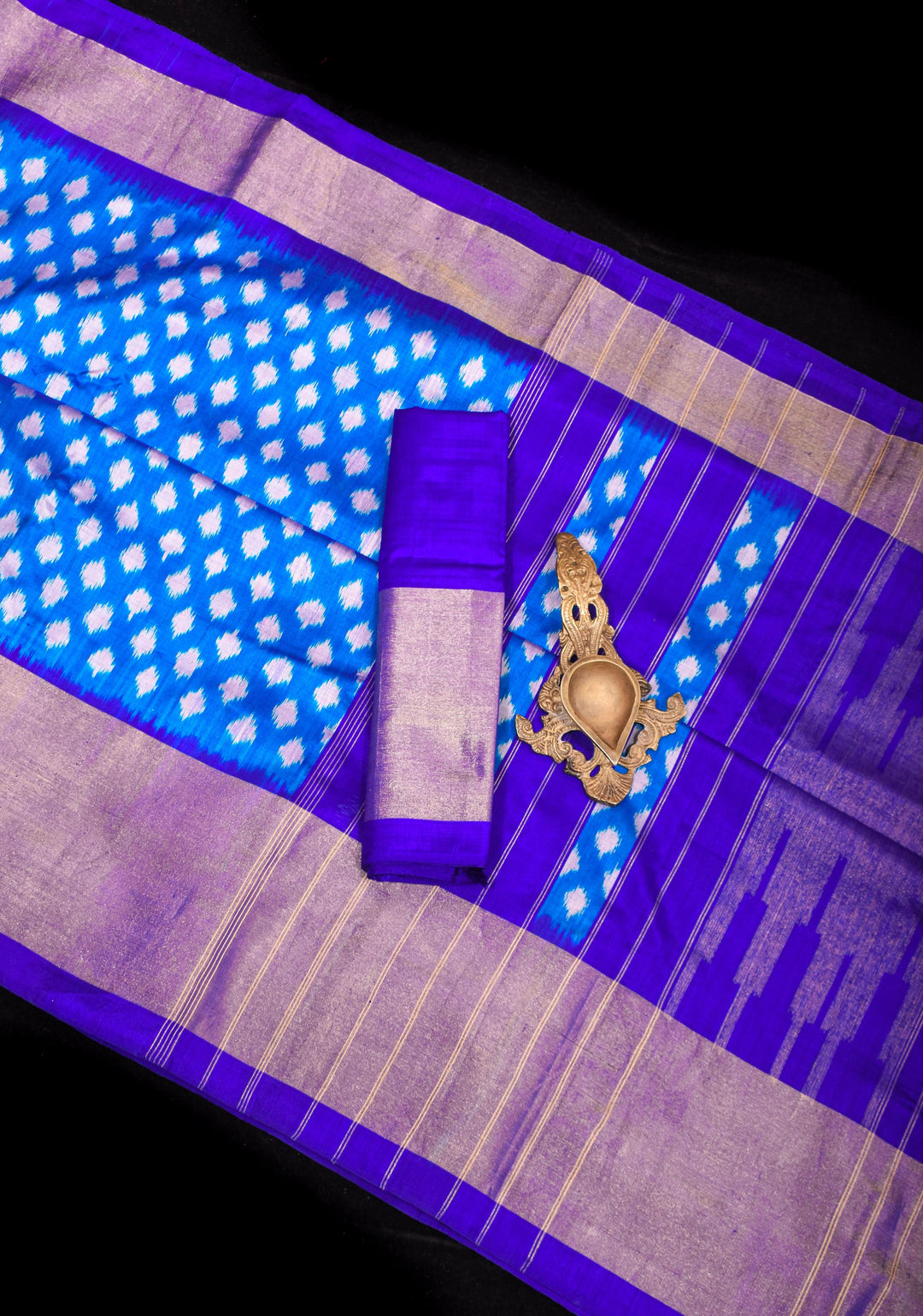 Shades of Blue - Ikkat Pochampally Pure Silk Saree | Silk Mark Certified