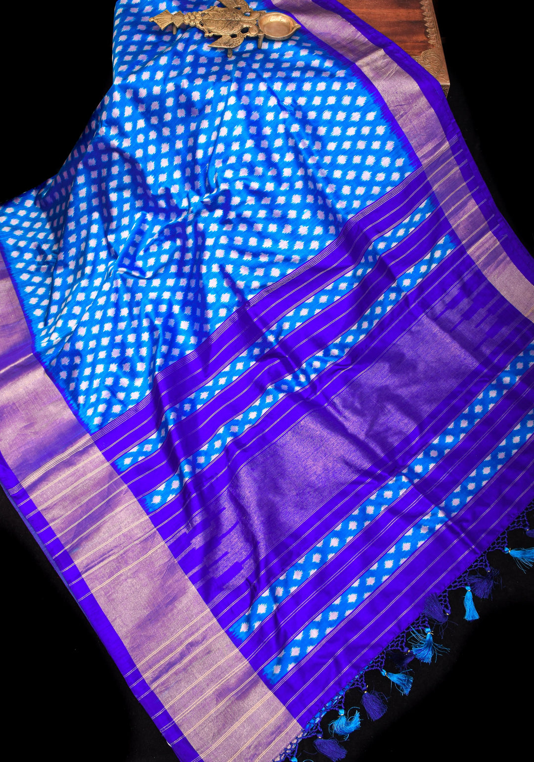 Shades of Blue - Ikkat Pochampally Pure Silk Saree | Silk Mark Certified