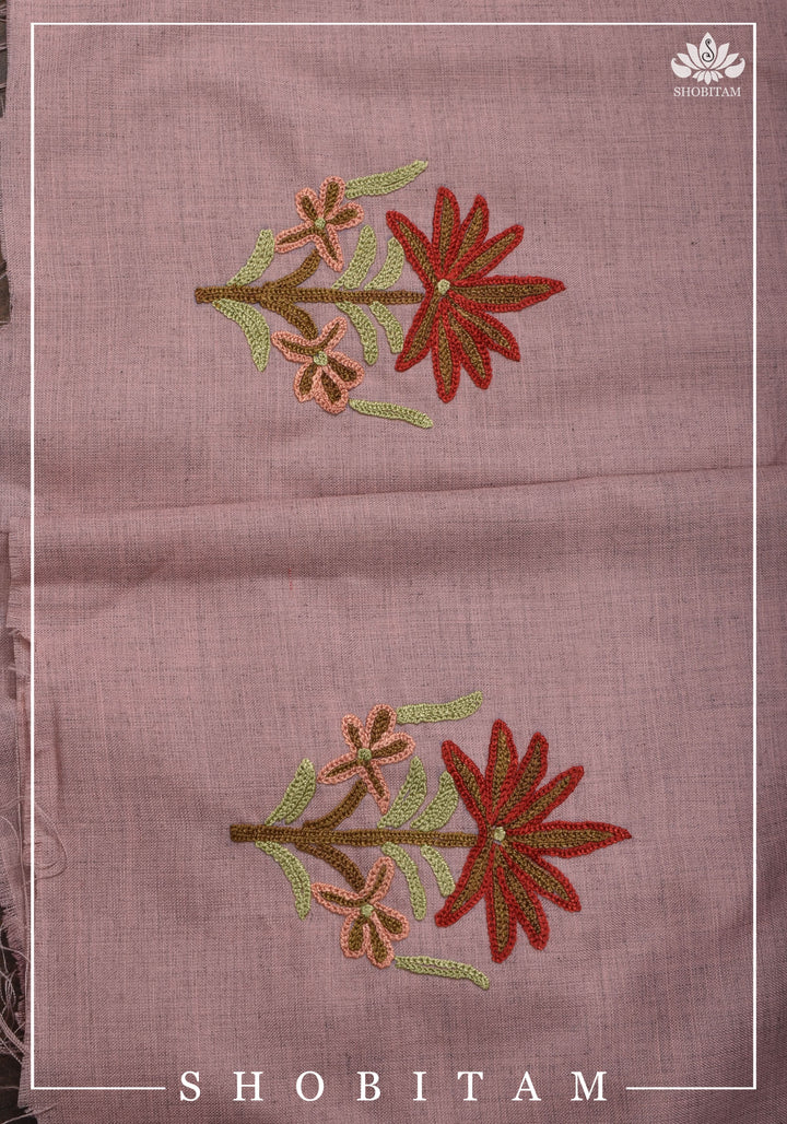 Made to measure: Exquisite Heavy Aari Embroidery Cotton Salwar-Kameez set in Peach