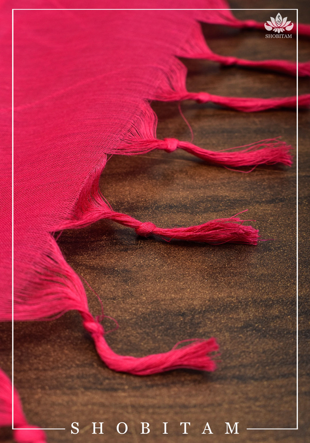 Chettinadu Cotton Saree in Pink with Wide Zari Border, no Blouse piece | Sarees by Shobitam