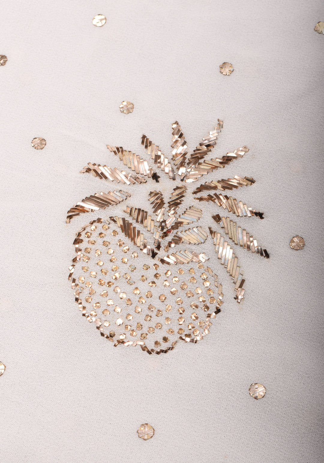 Exquisite and Authentic Hand Mukesh embellishments on White Pure Georgette Saree
