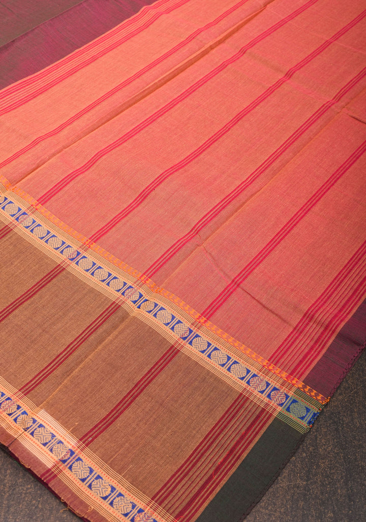 Purple and Green Dual Tone Kanchi Cotton Saree