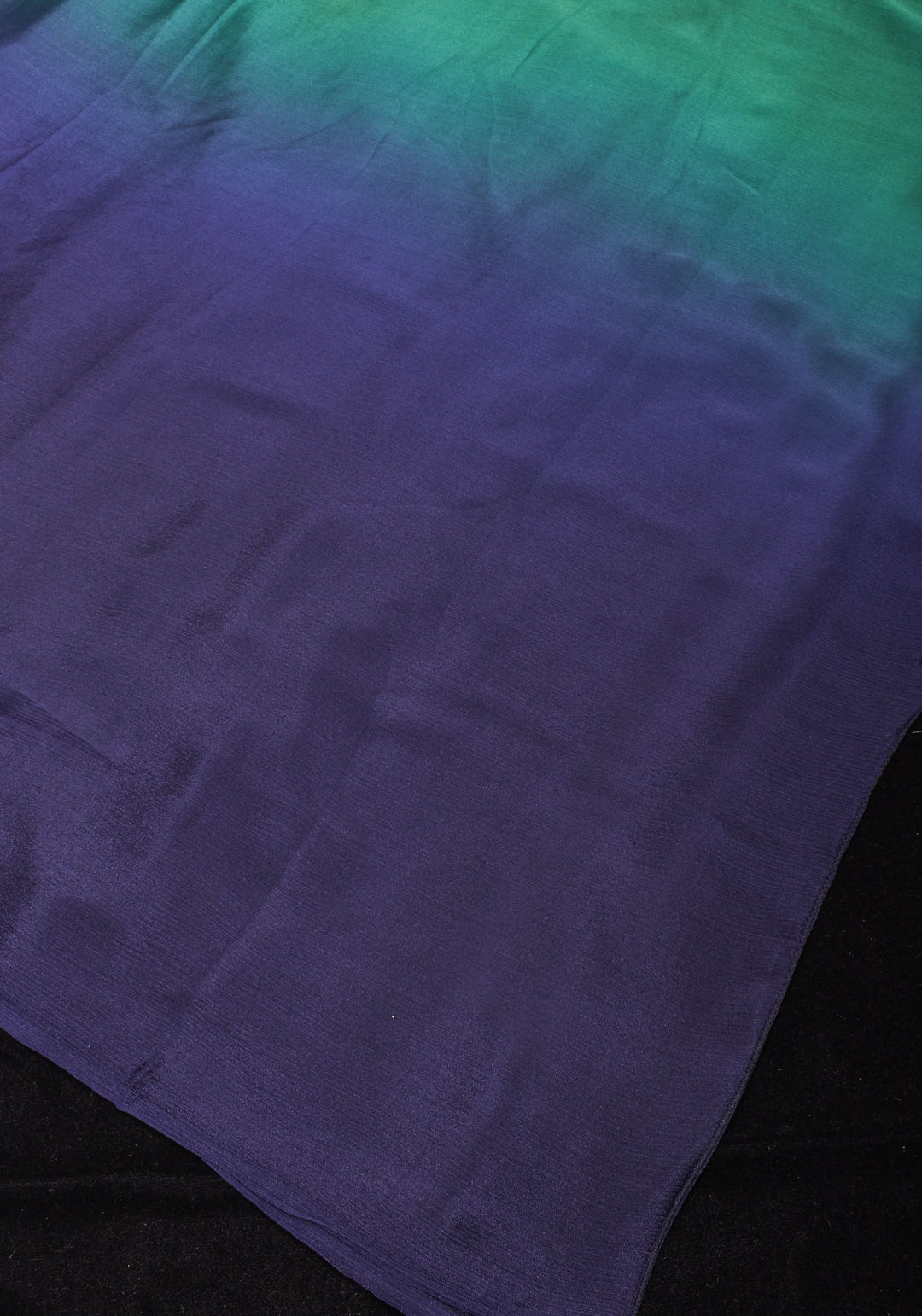 Multicolor Bollywood style ombré pure chiffon saree, No blouse piece