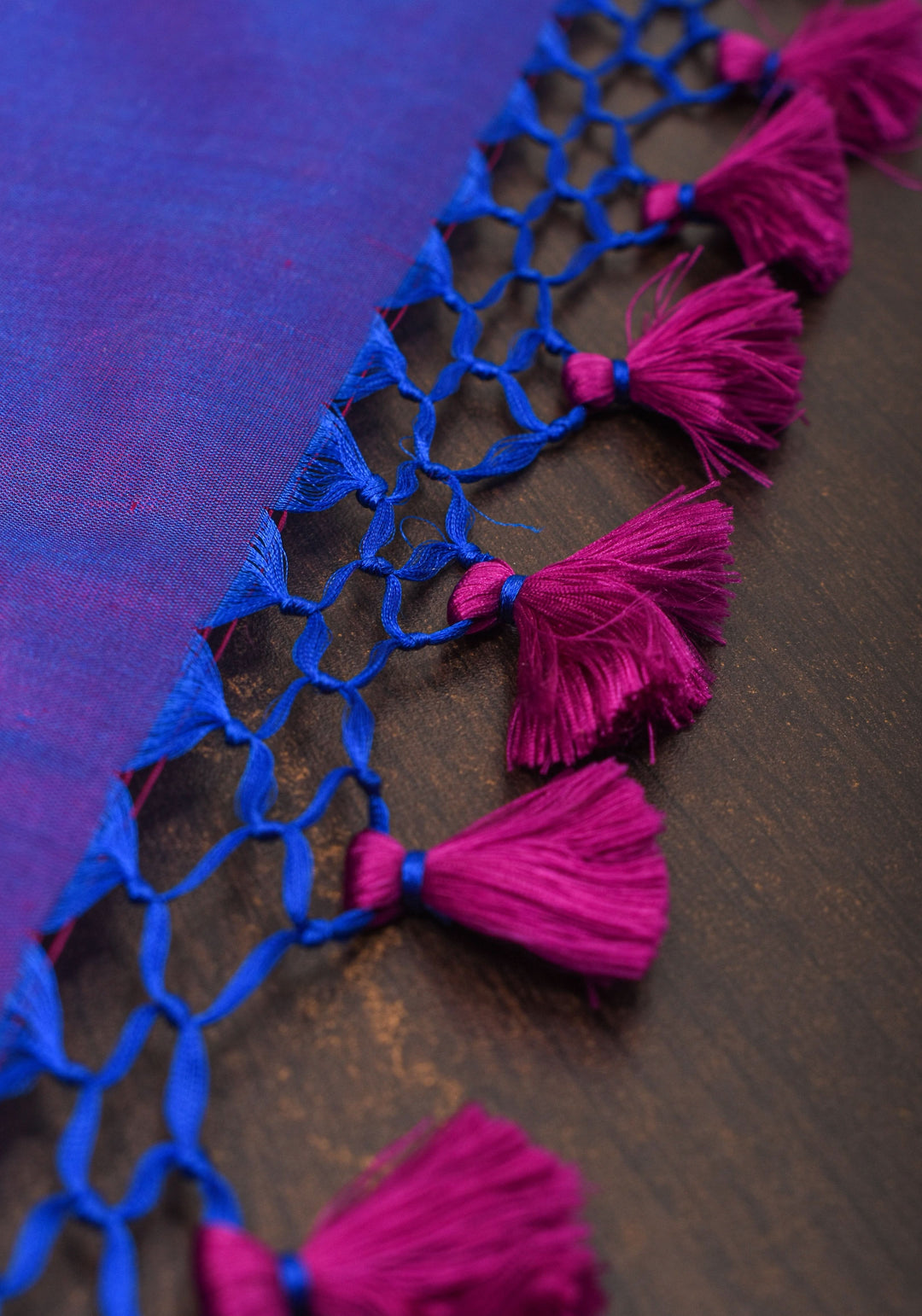 Dual tone Purple-blue Pure Katan Silk Banarasi Saree with Dense Buttas| SILK MARK CERTIFIED