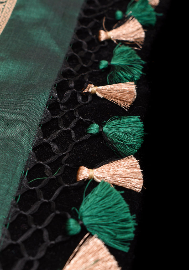 Green Exquisite and Intricate Banarasi Katan Silk Saree with Meenakari Brocade | SILK MARK CERTIFIED