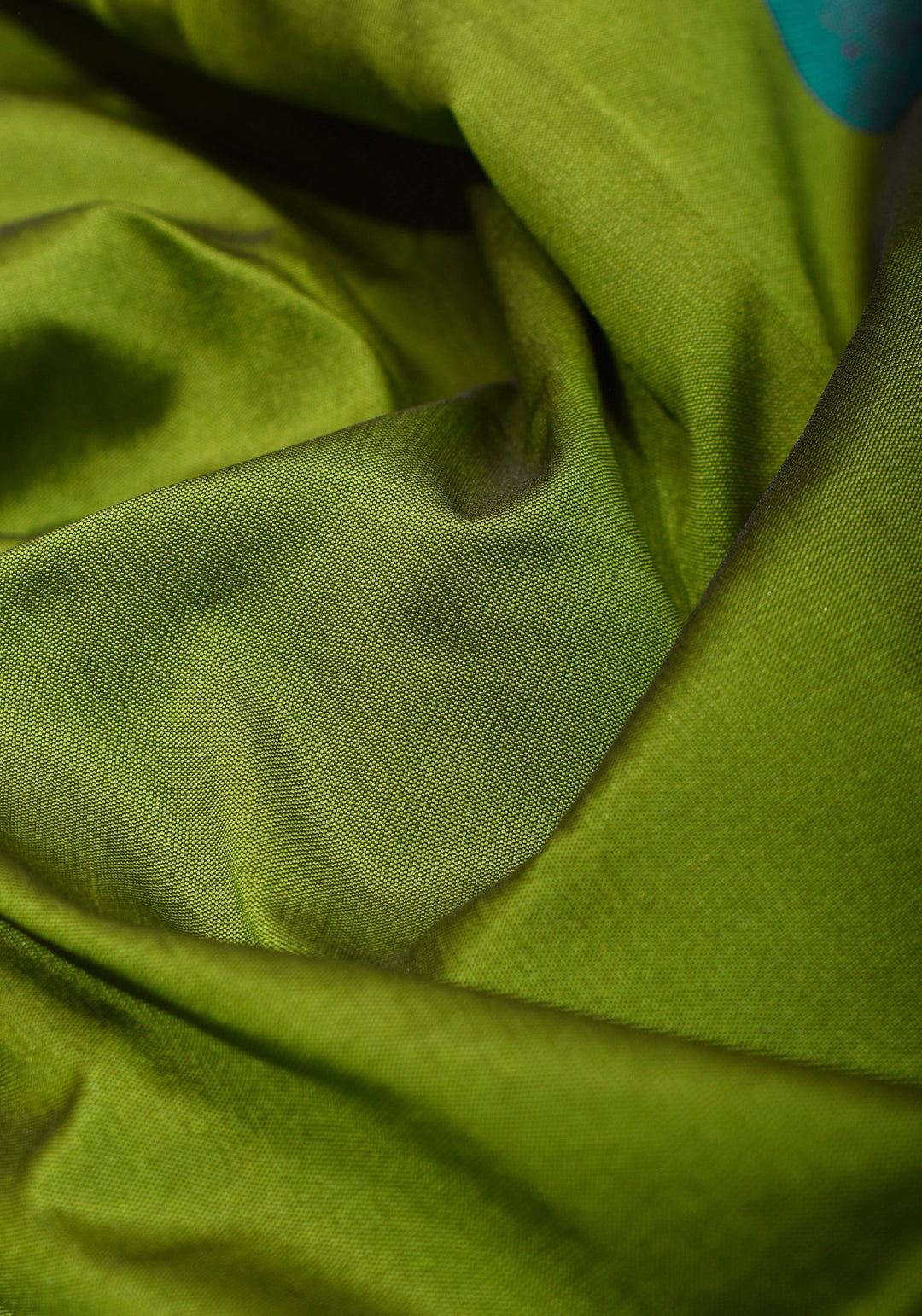 Sap Green Tone and Two Color Temple Border on Art Silk Saree With Double color Indian kotki design Pallu | SHOBITAM
