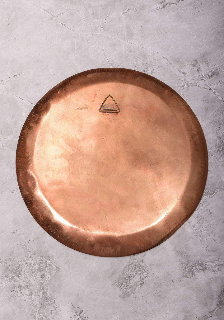 Kamala - 12 inch Enamel work Copper Wall Plate in Cerulean Blue