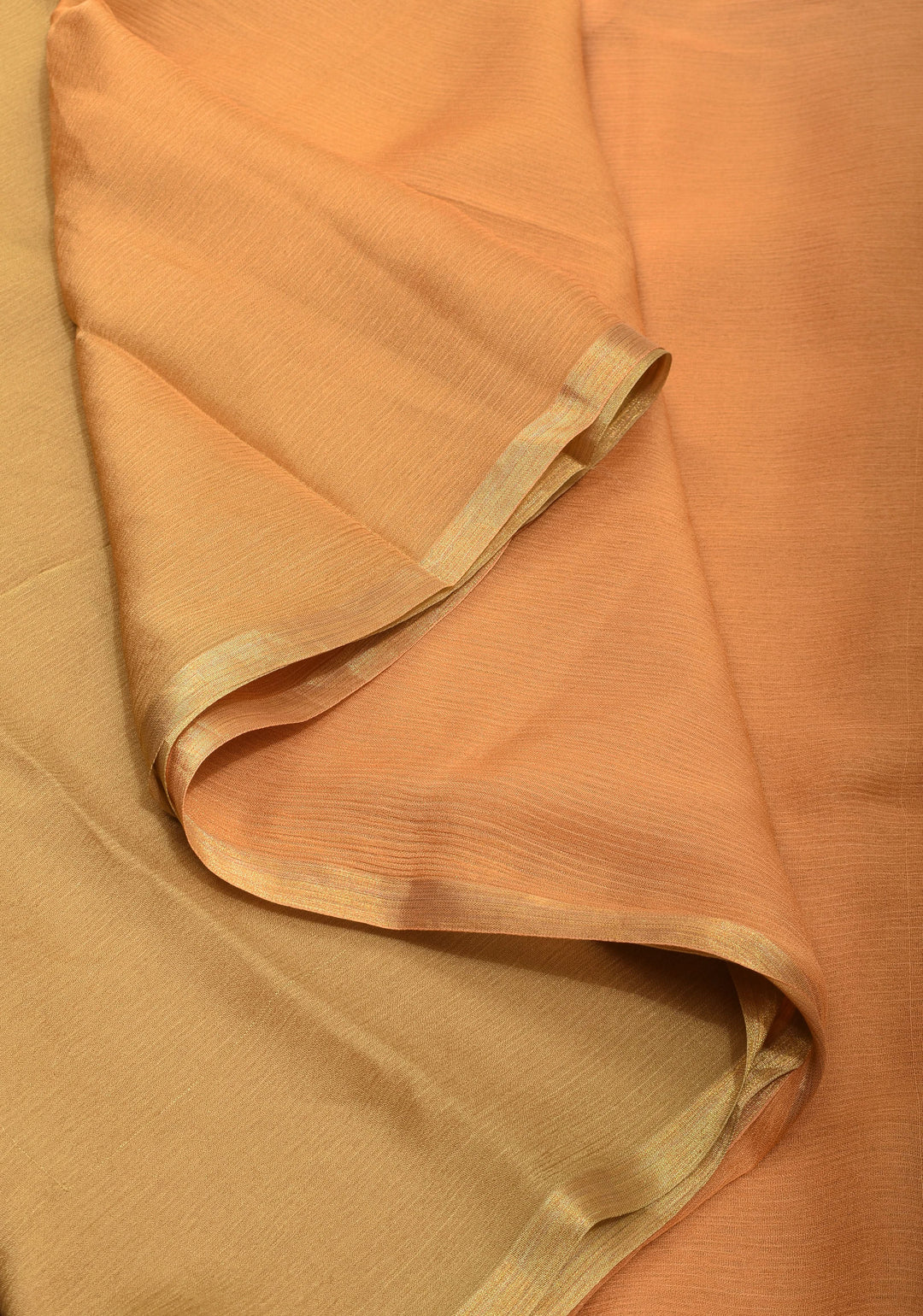 Bollywood style ombré pure chiffon Saree in Aqua and Peach, No Blouse Piece