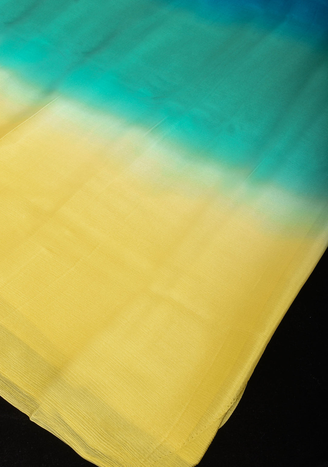 Bollywood style ombré pure chiffon saree , No Blouse Piece