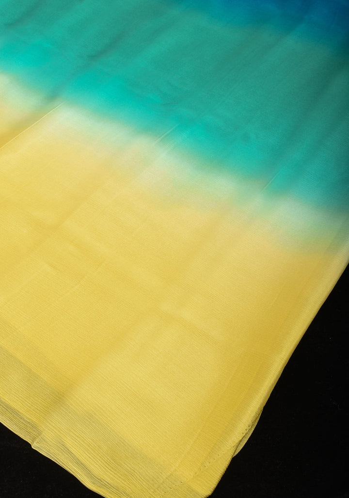 Bollywood style ombré pure chiffon saree , No Blouse Piece