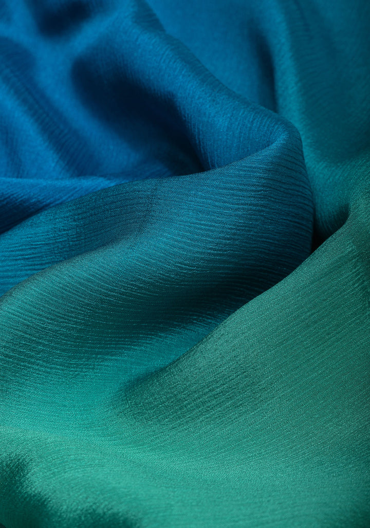 Bollywood style ombré pure chiffon saree , No Blouse Piece