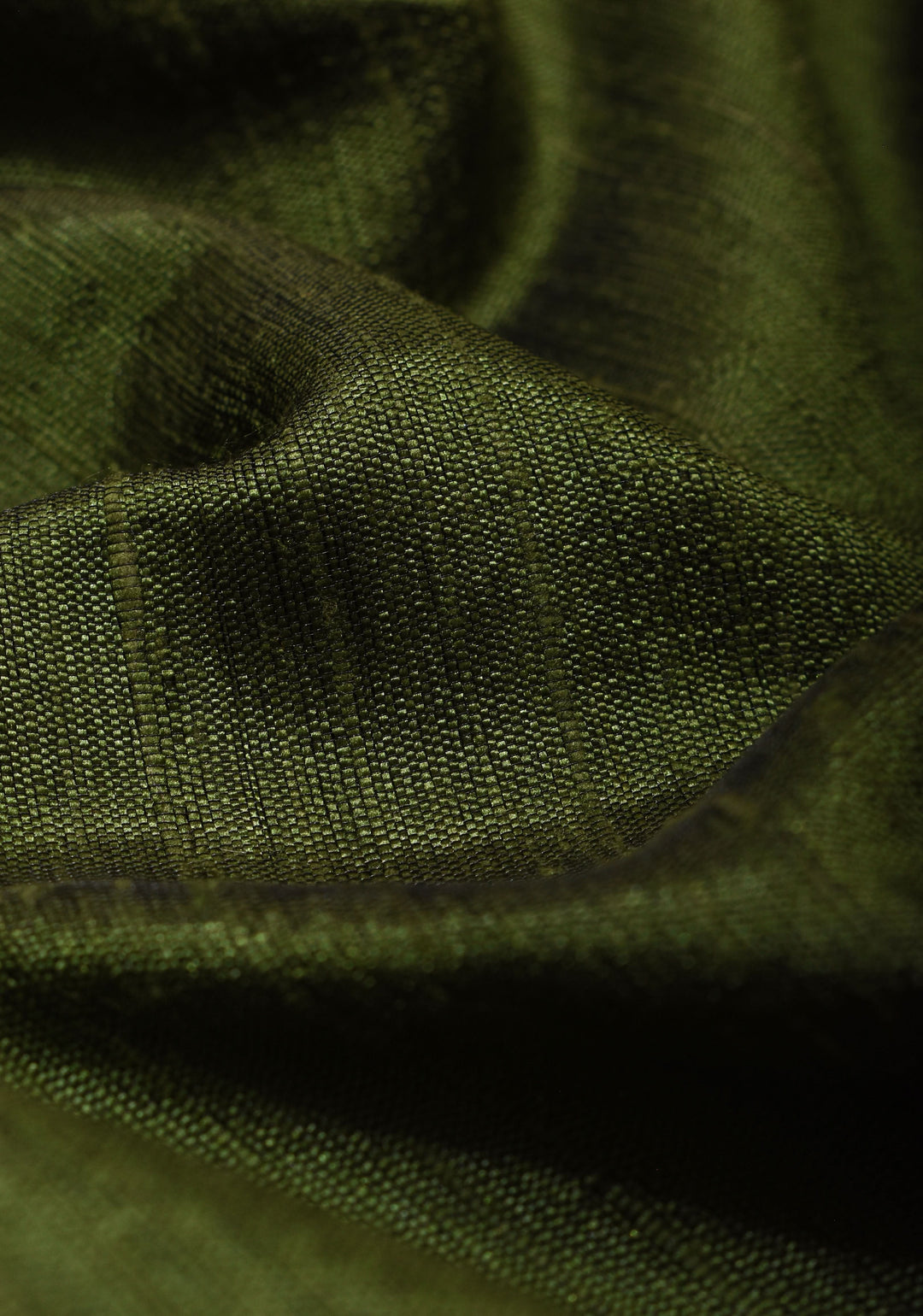 Raw Silk  Saree in Green with Temple Border and Ikkat design Pallu| SILK MARK CERTIFIED