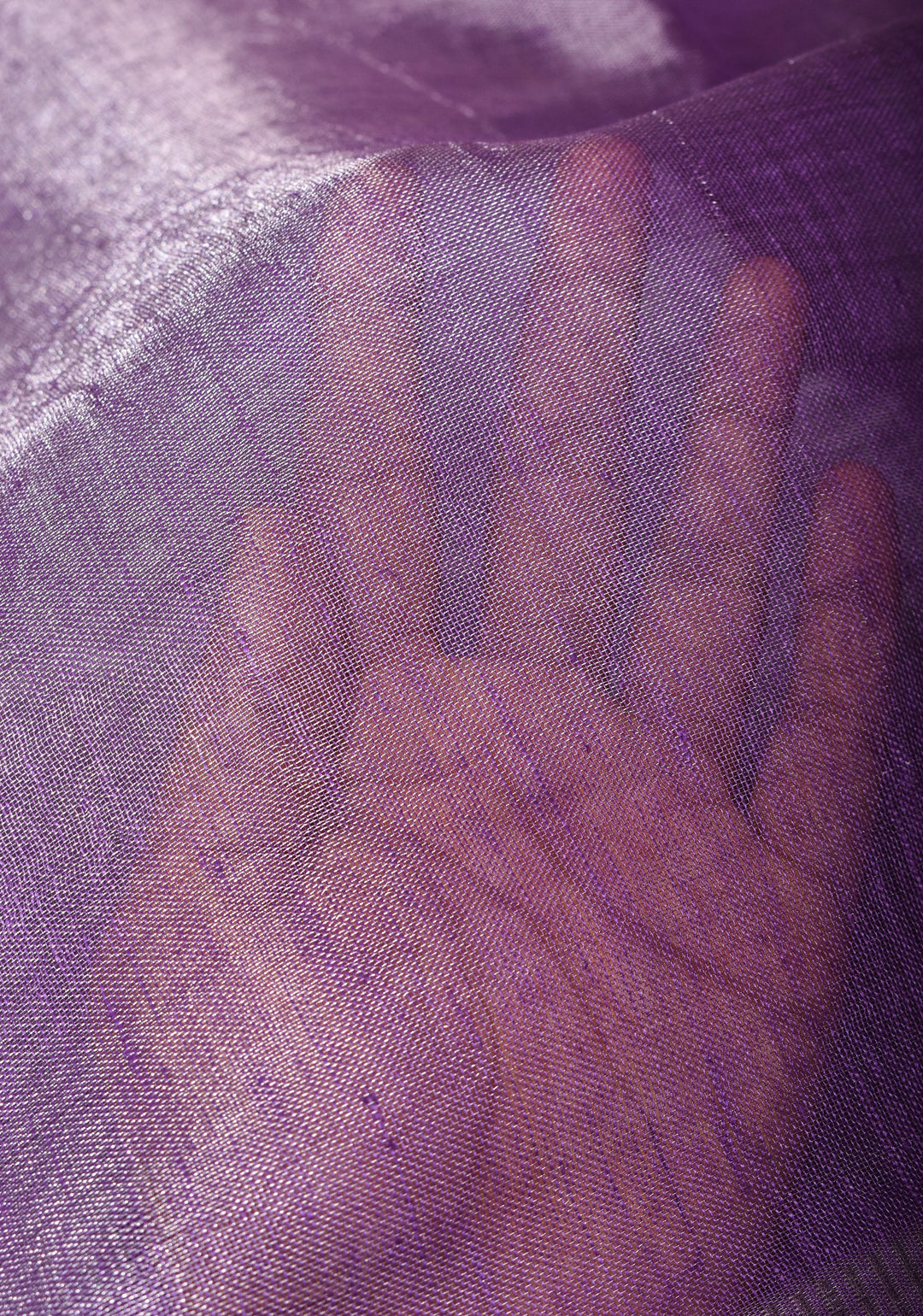 Purple and Silver Tissue by Linen Saree | SHOBITAM