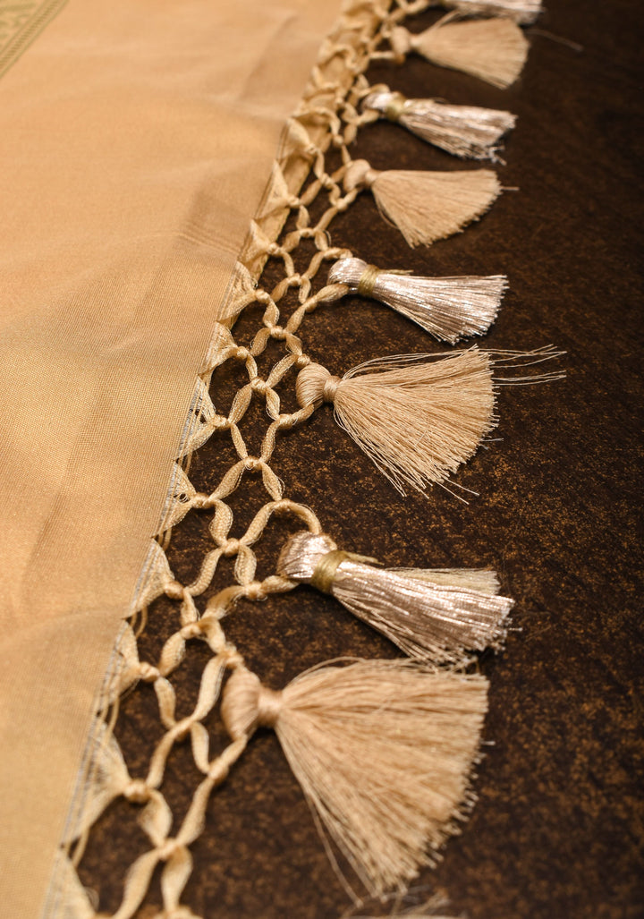Sandalwood Art Silk Saree With Chand Tara Buttas
