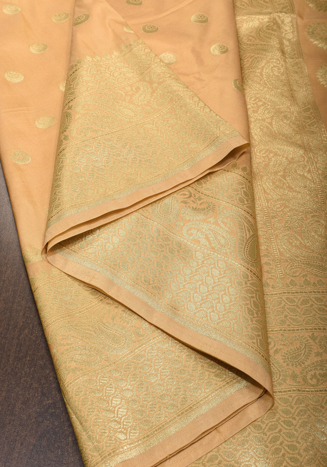 Sandalwood Art Silk Saree With Chand Tara Buttas
