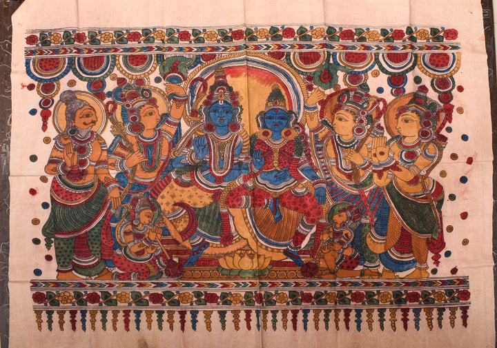 47x 44 Authentic Pen Kalamkari Wall mural on fabric, unframed