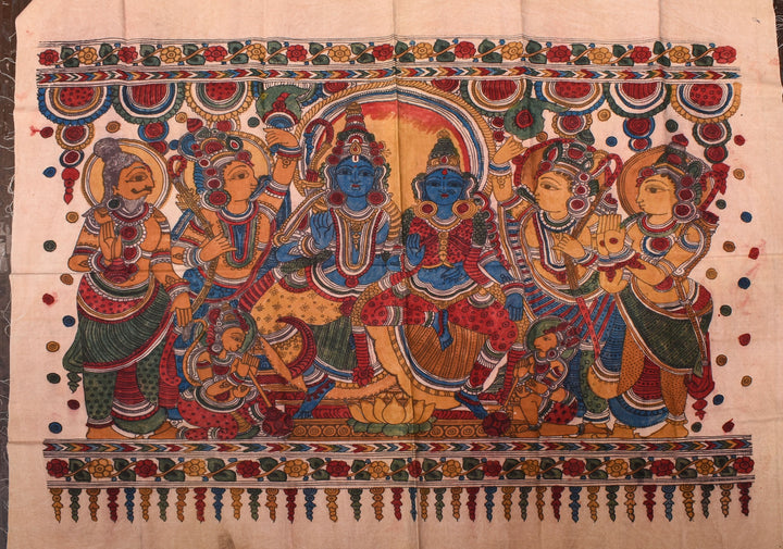 47x 44 Authentic Pen Kalamkari Wall mural on fabric, unframed