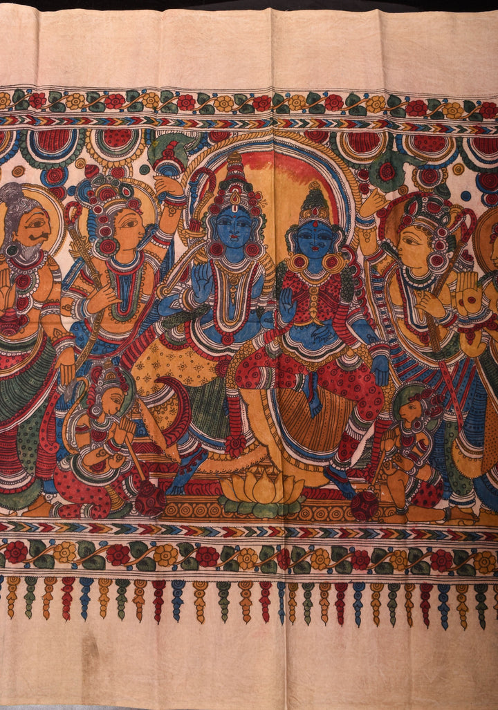47x 44 Authentic Pen Kalamkari Wall mural on fabric, unframed