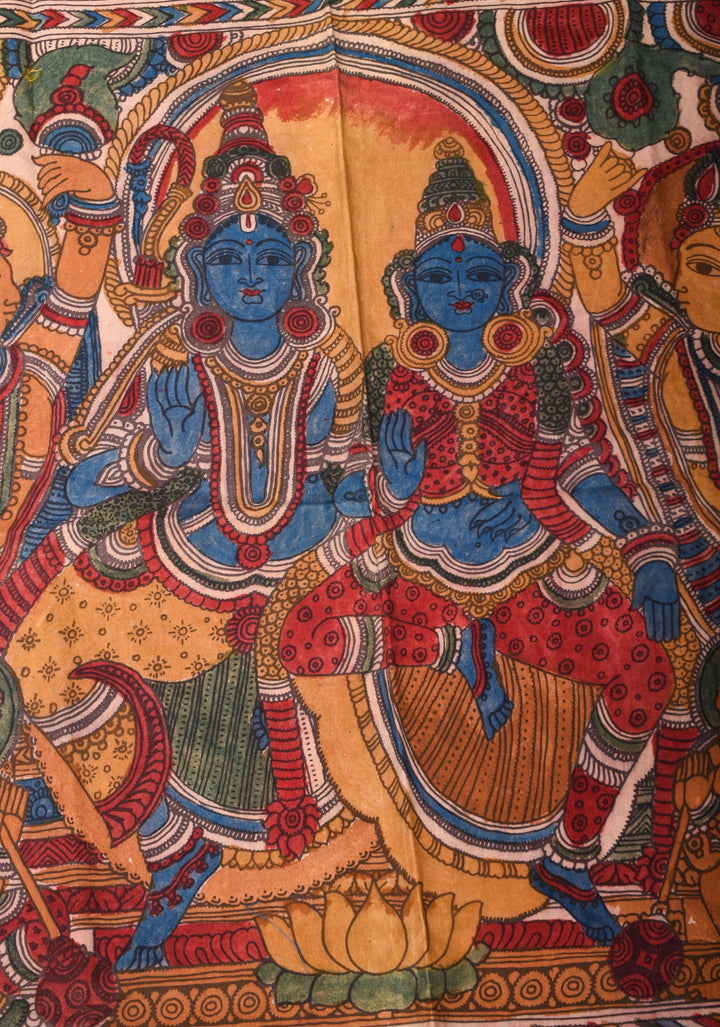 47x 44 Authentic Pen Kalamkari Wall mural on fabric, unframed