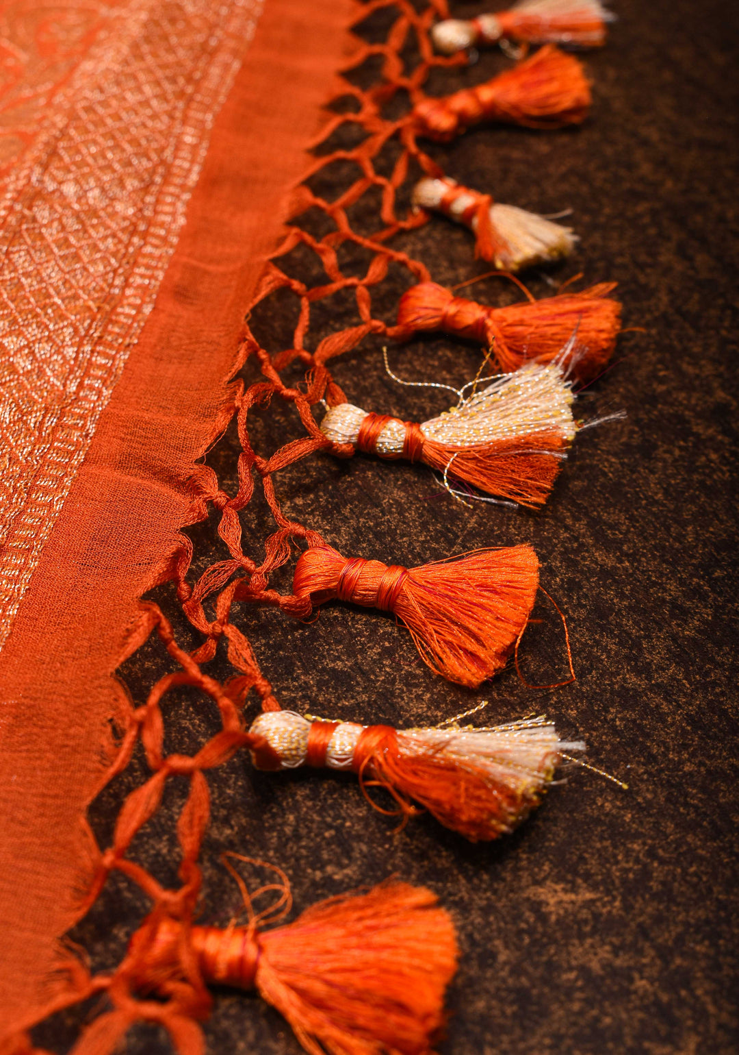 Ombre Shaded Pure Silk Georgette Banarasi Saree with Jaal Design | SILK MARK CERTIFIED