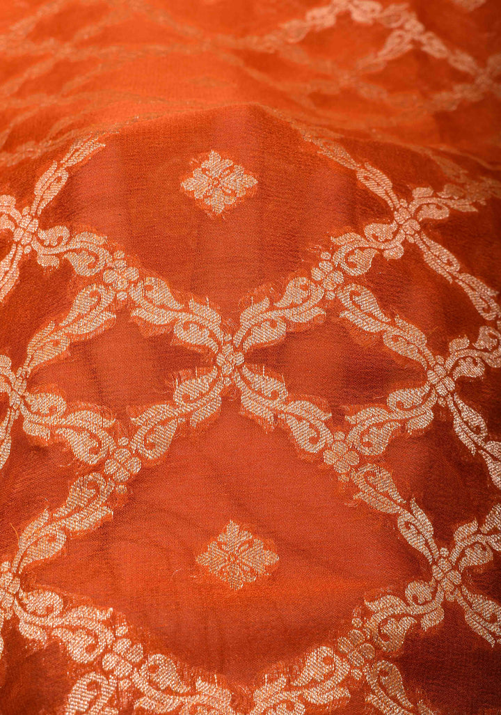 Ombre Shaded Pure Silk Georgette Banarasi Saree with Jaal Design | SILK MARK CERTIFIED