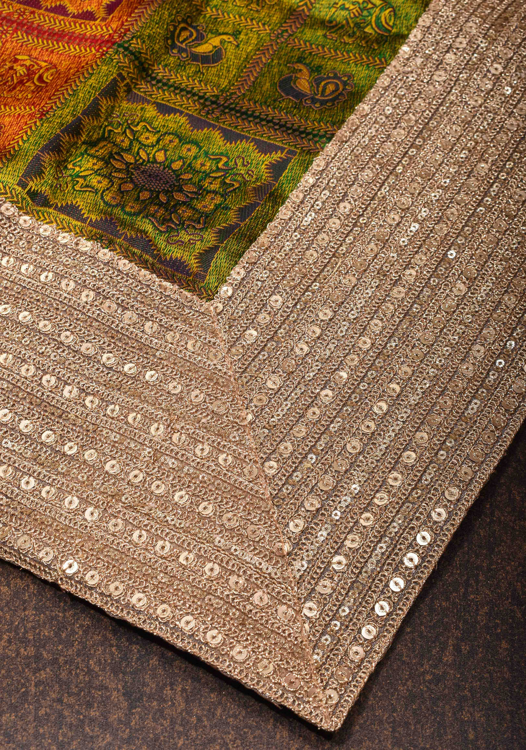 Kanjivaram Silk Saree with Meenakari Patola Brocade and sequins lace Border | SILK MARK CERTIFIED