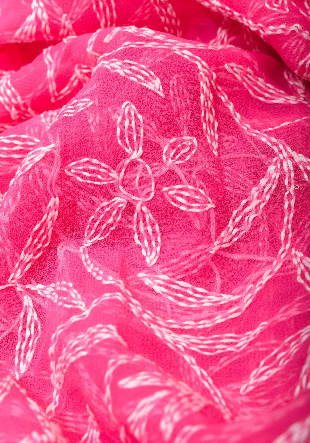 Pink Authentic Hand Tepchi Chikankari Full Jaal work on Georgette Saree