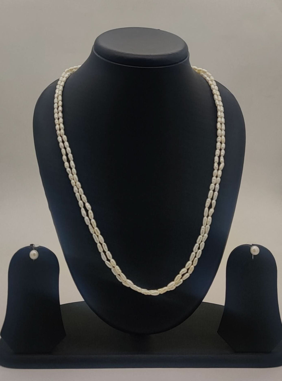 Fresh Water Natural Off White 2 Line Rice Pearl Set | SHOBITAM