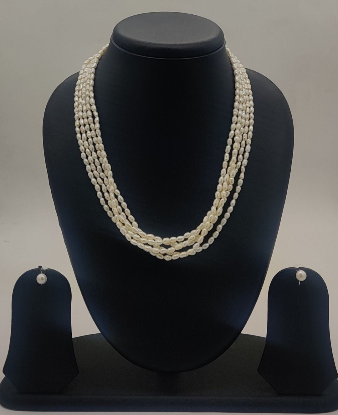 Fresh Water Natural Off White 6 Line Rice Pearl Set | SHOBITAM