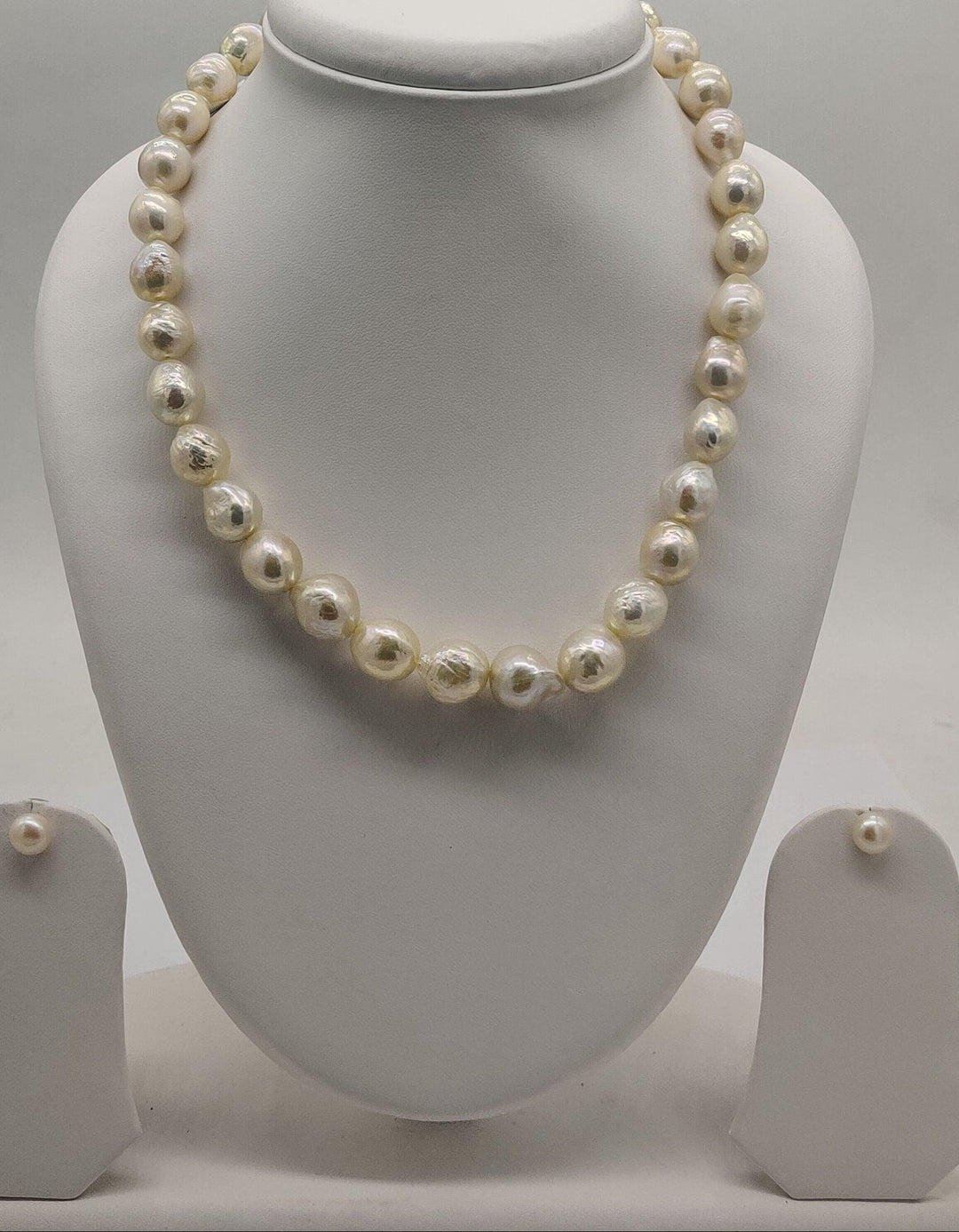 Single-Strand Freshwater Pearl Necklace & Earrings Set | SHOBITAM