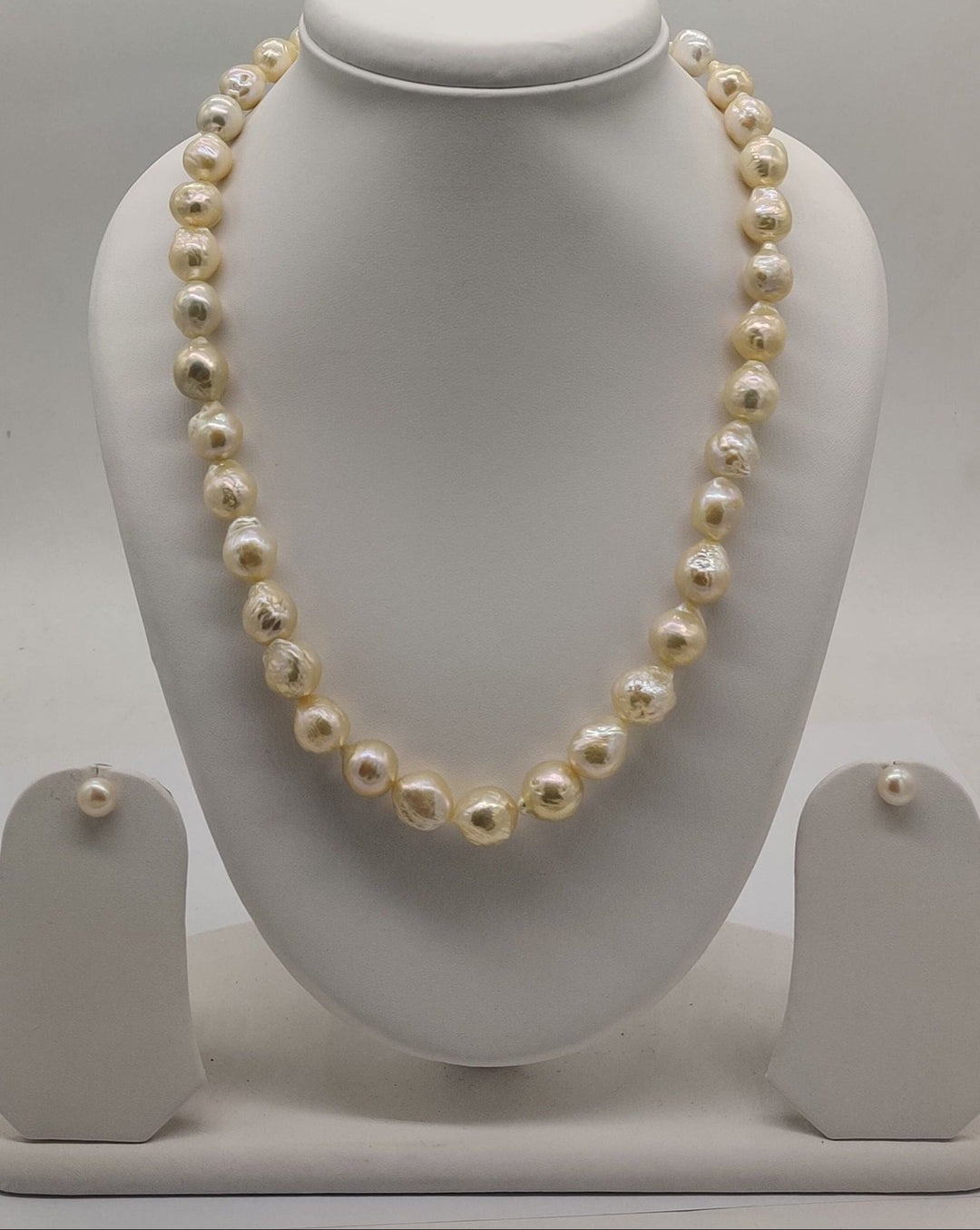 Single-Strand Baroque Freshwater Pearl Necklace & Earrings Set | SHOBITAM