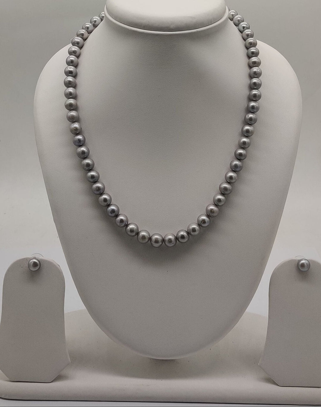 Single-Strand Freshwater Pearl Necklace & Earrings Set | SHOBITAM