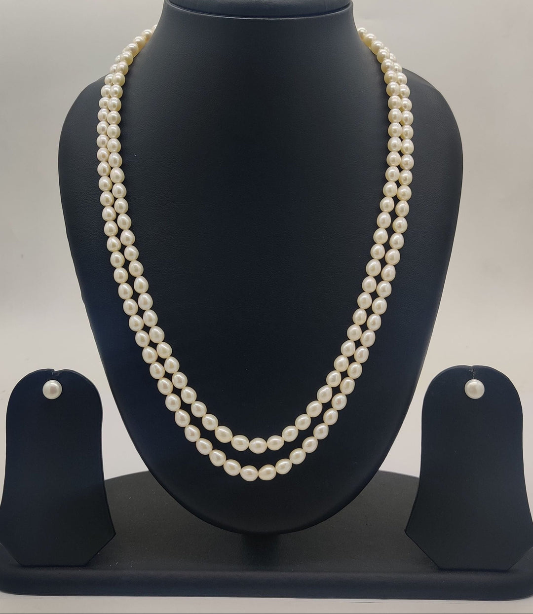 Double-Strand Freshwater Pearl Necklace & Earrings Set for Women | SHOBITAM