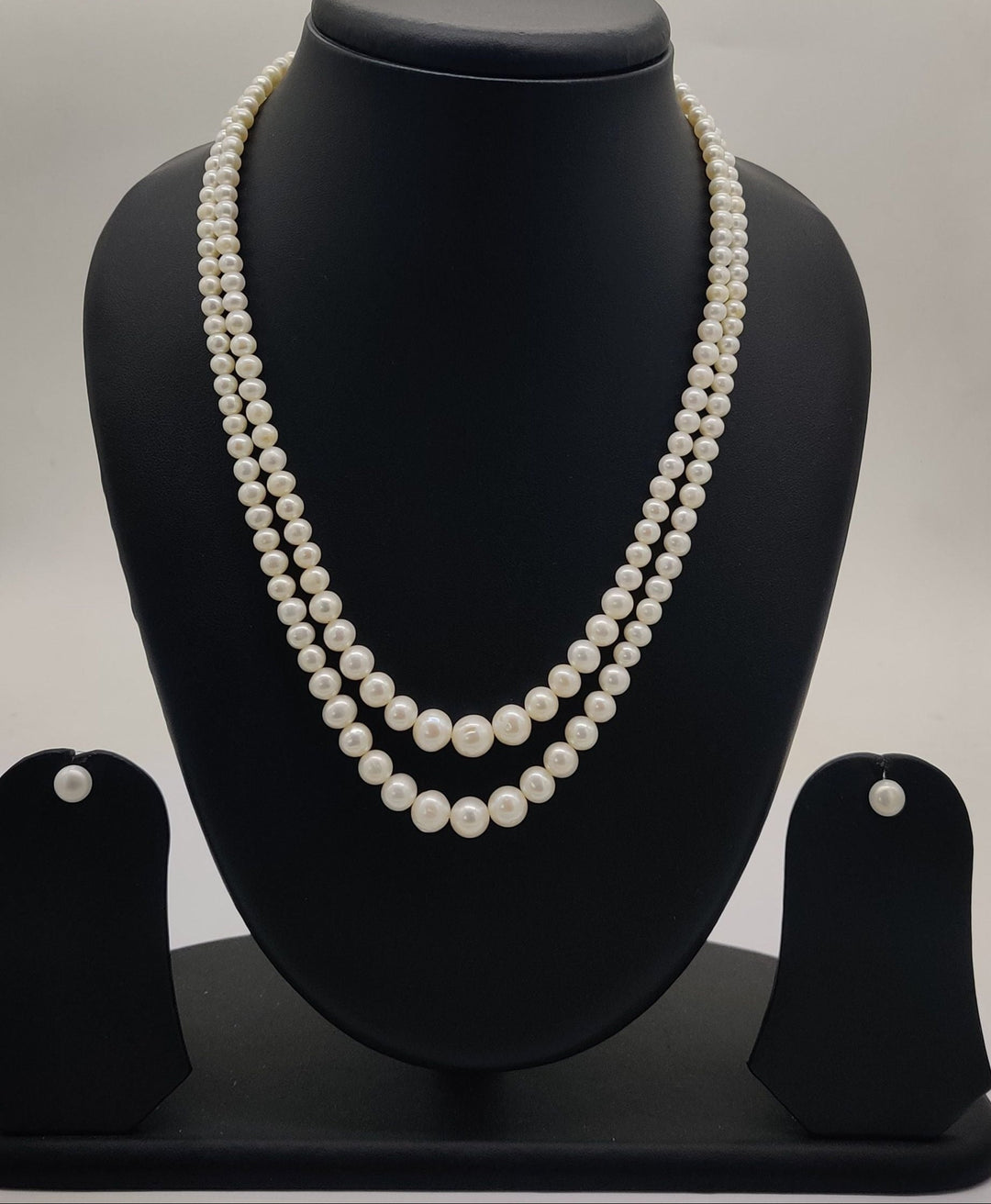 Double-Strand Freshwater Pearl Necklace Set | SHOBITAM