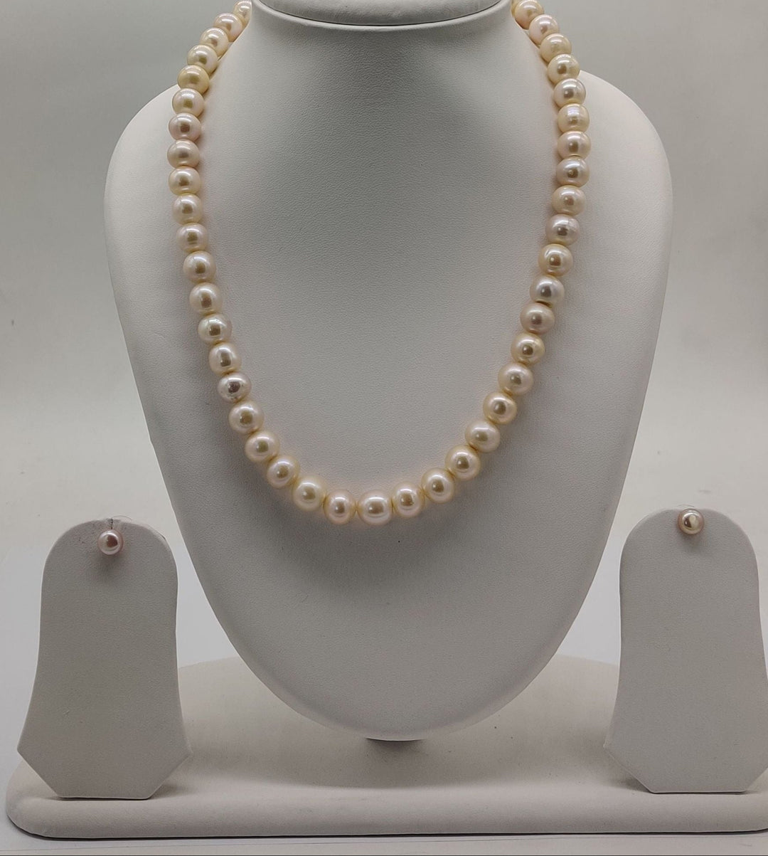 Classic Single-Strand Freshwater Pearl Necklace Set | SHOBITAM
