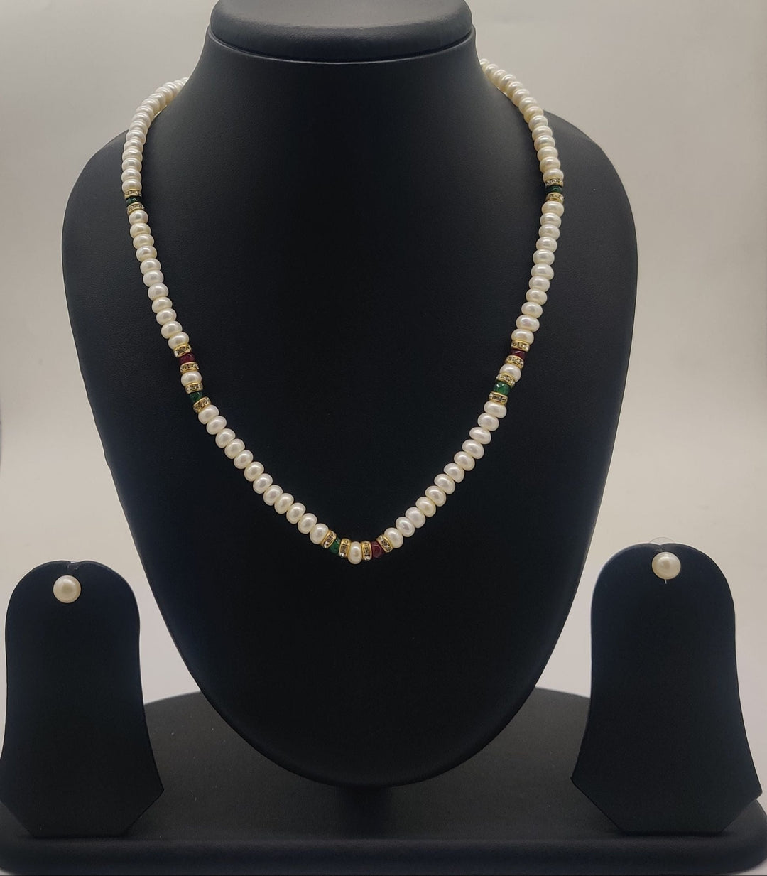Freshwater Pearl Necklace Set with Bead Accents | SHOBITAM