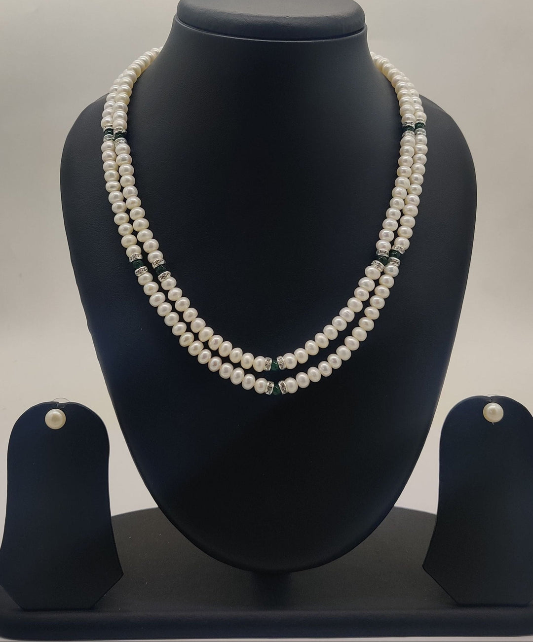 Double-Strand Freshwater Pearl Necklace Set | SHOBITAM