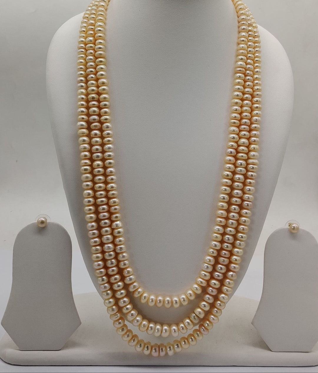 Layered Authentic Pearls 3 Strand Elegance Necklace | SHOBITAM