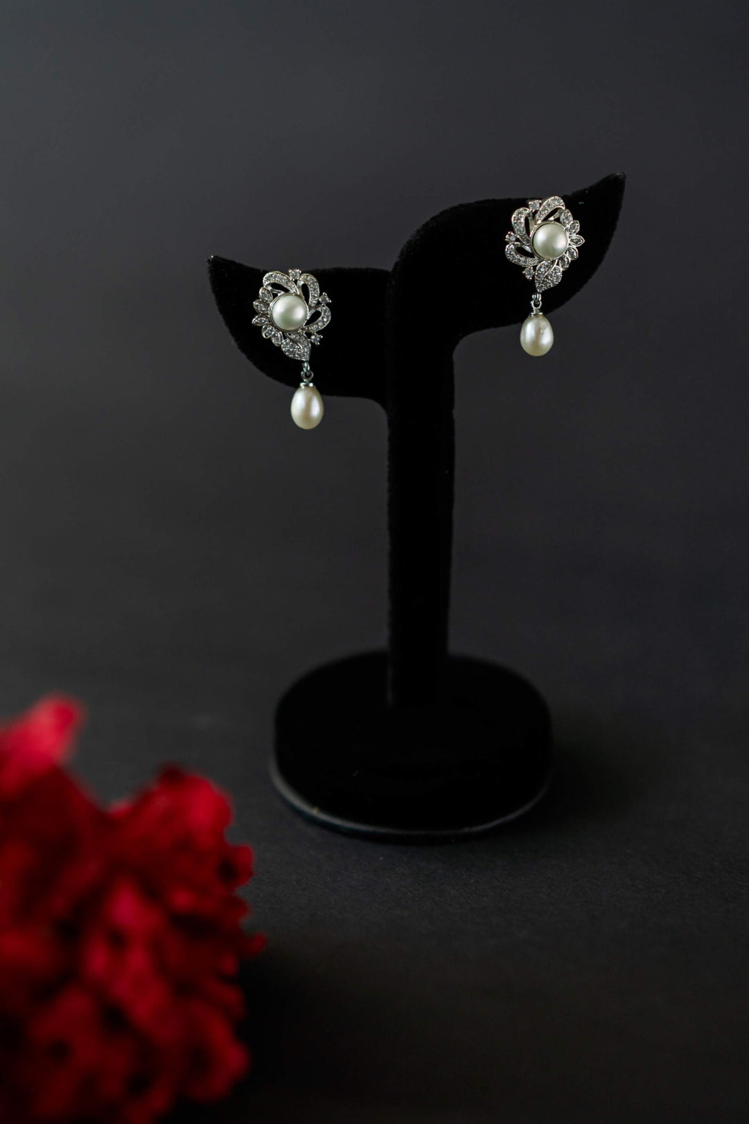 Floral Pearl Drop Earrings