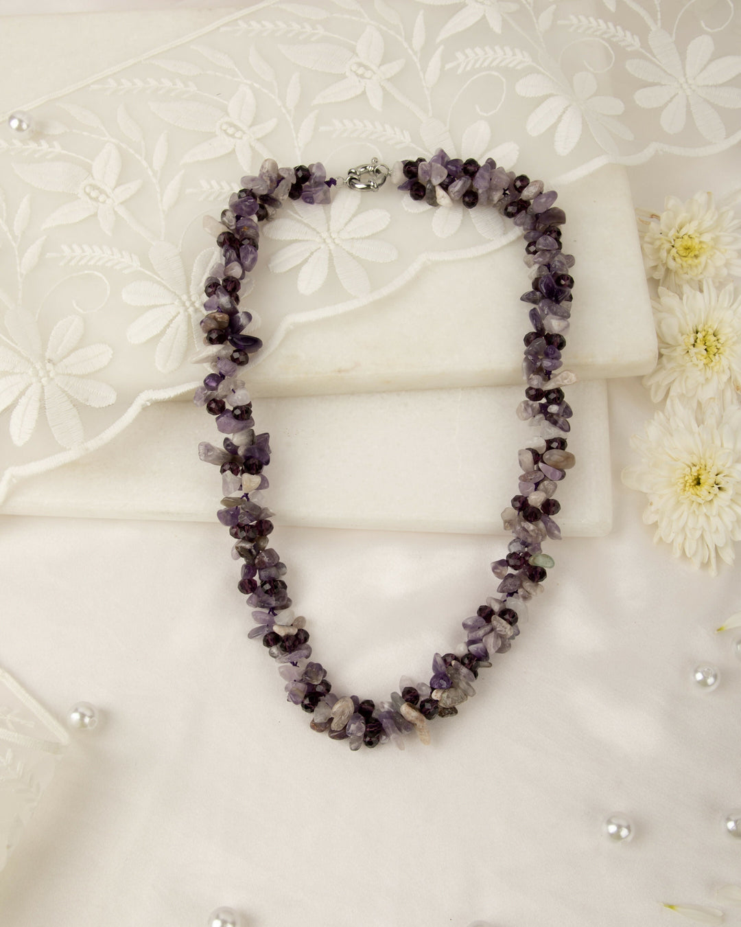 Lavender – Natural Amethyst & Crystal Mala | SHOBITAM