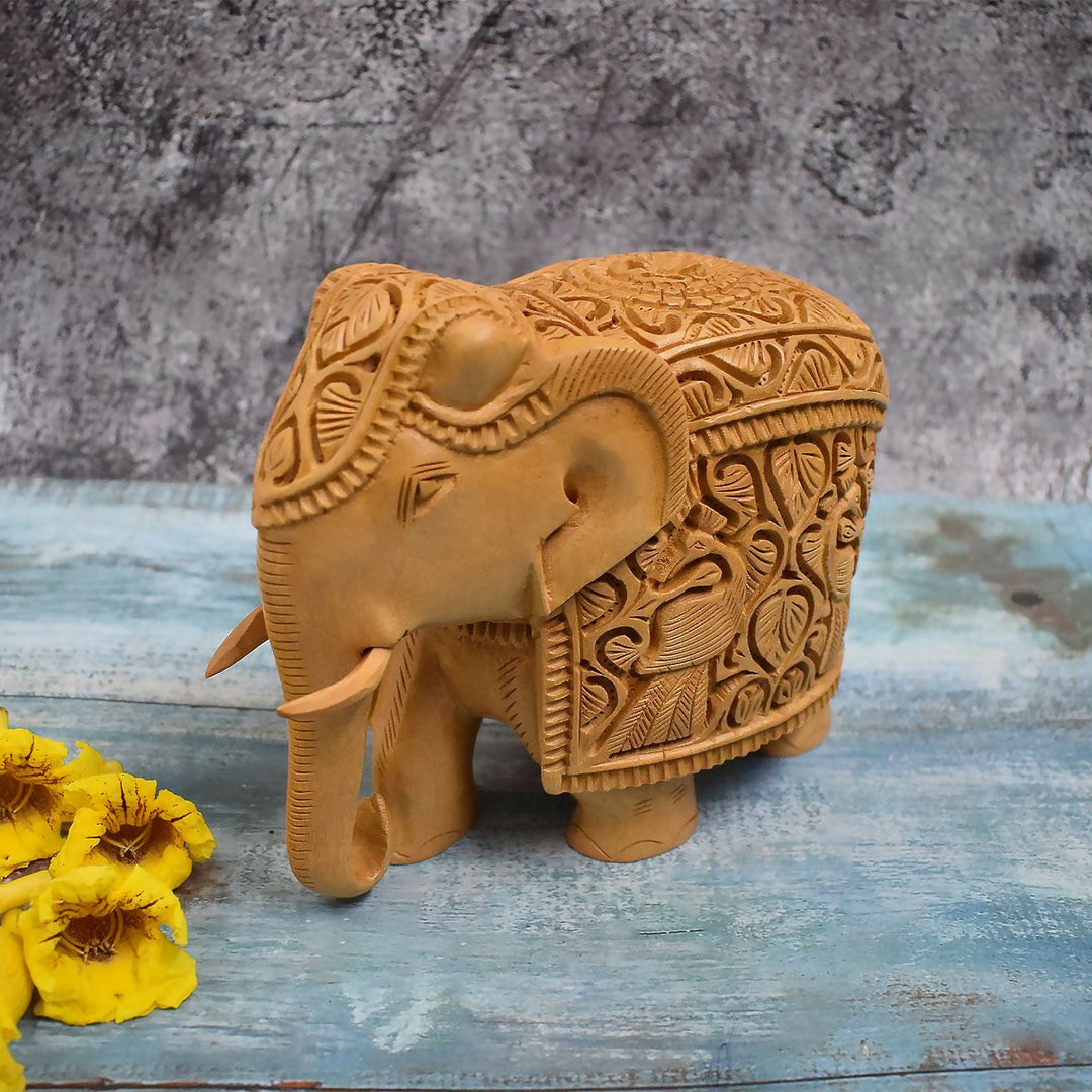 WHITE WOOD SIKAR ELEPHANT 5*6*3 | SHOBITAM