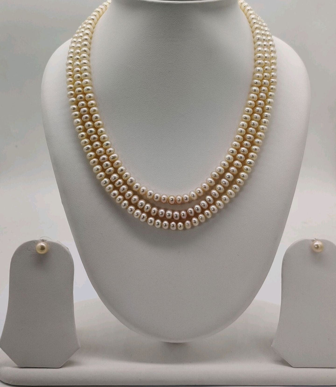 Royal Grace Triple-Strand Pearls Necklace | SHOBITAM